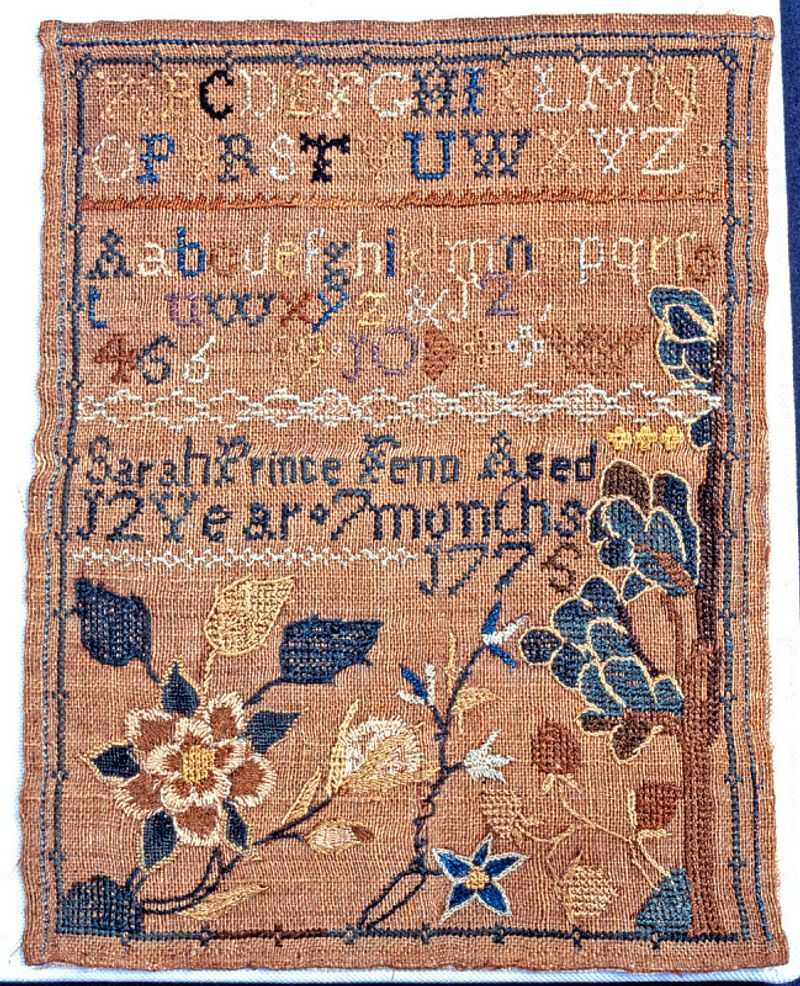 Antique needlepoint samplers