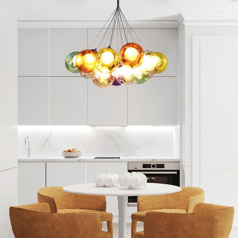 Colored Glass Pendants in Clusters