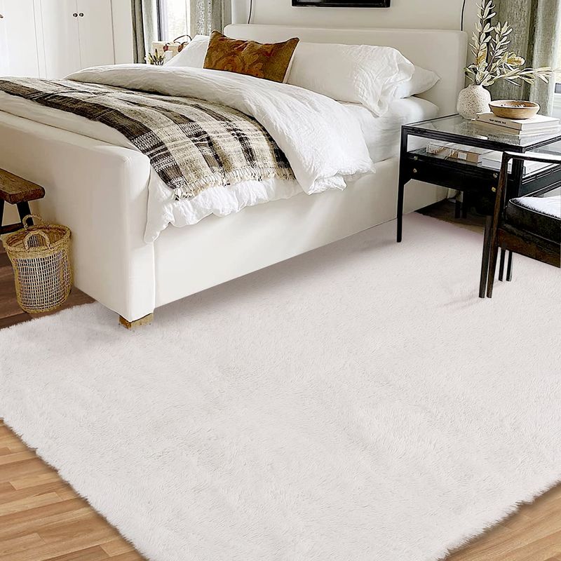 White Shag Or Textured Area Rugs