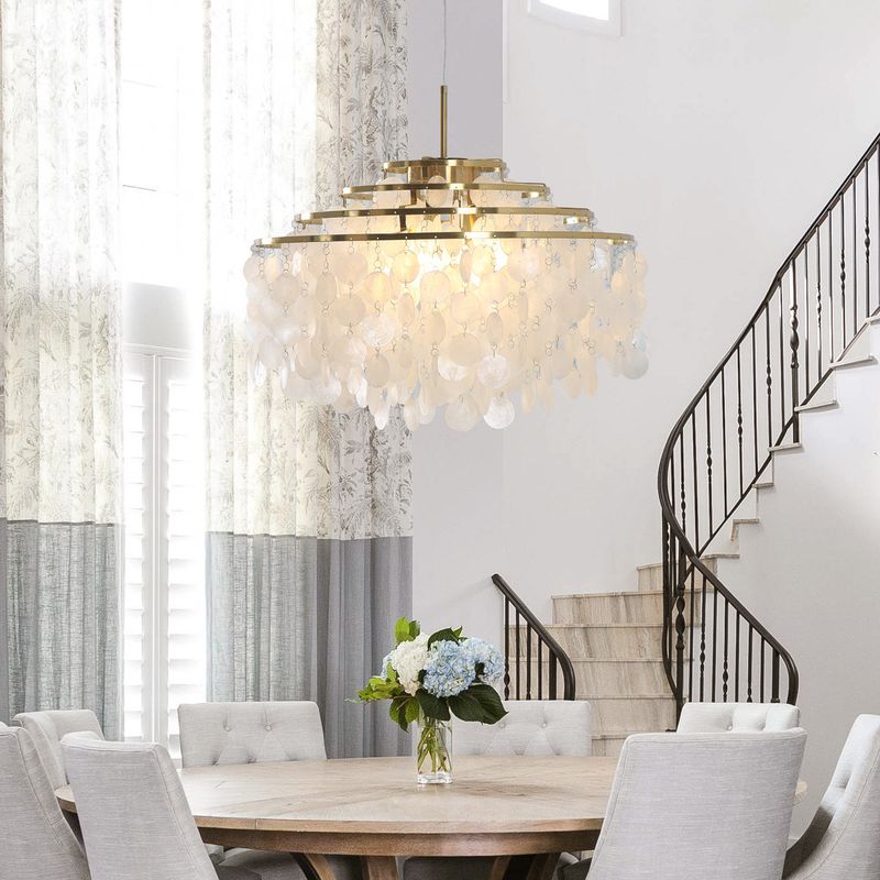 Tiered Capiz Shell Chandeliers