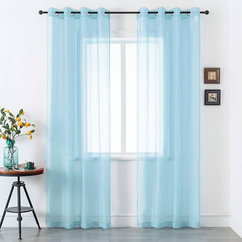 Pale Blue Sheer Curtains