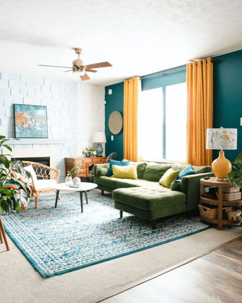 Mustard Yellow And Teal