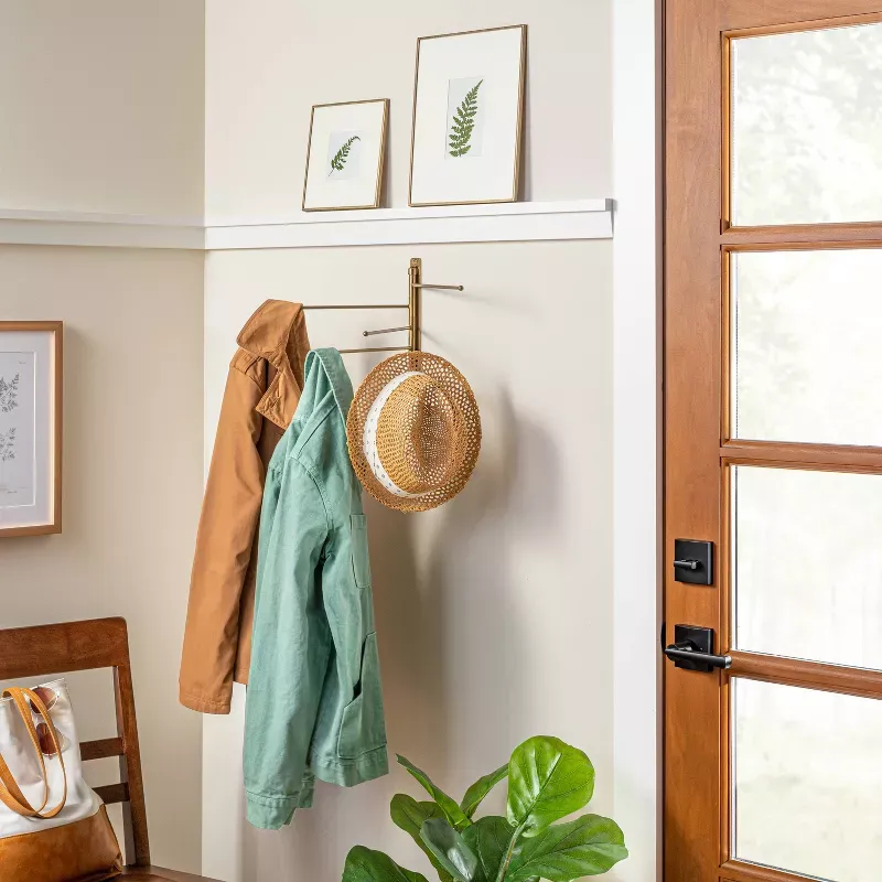 Brushed Metal Swivel Coat Rack