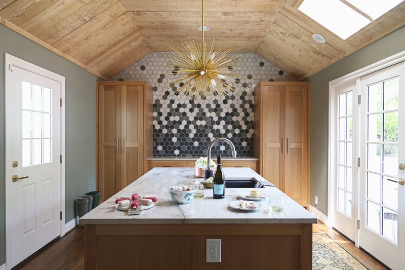 Mosaic Tiles Add Cabinet Personality Splash