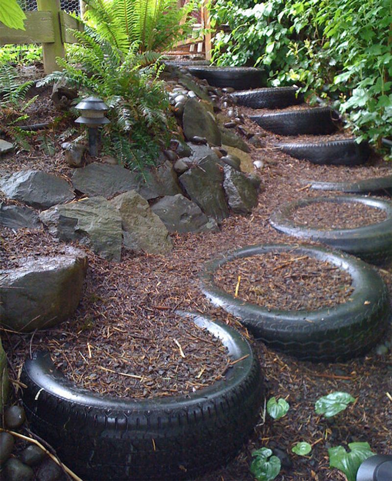Tire Tread Stairs