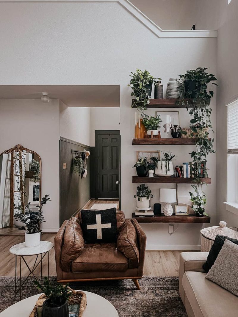Install Floating Shelves At Multiple Heights