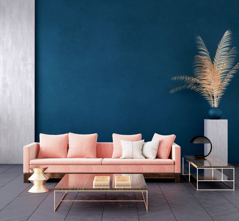 Coral Pink With Blue