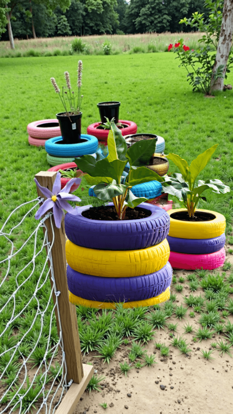 Create Recycled Tire Planters