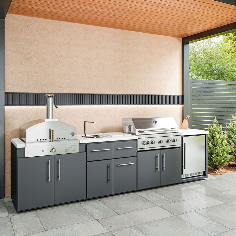 Sleek Stainless Steel Grill Station