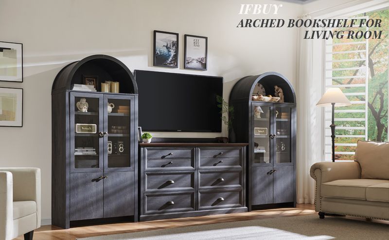 Charcoal Gray Media Console