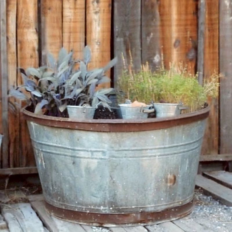 Galvanized Metal Buckets And Tubs