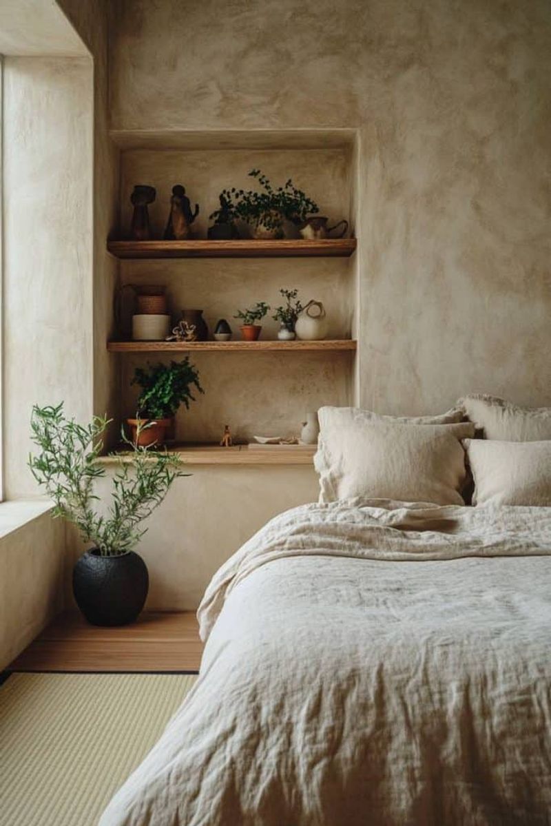 Rough Hewn Wooden Shelves