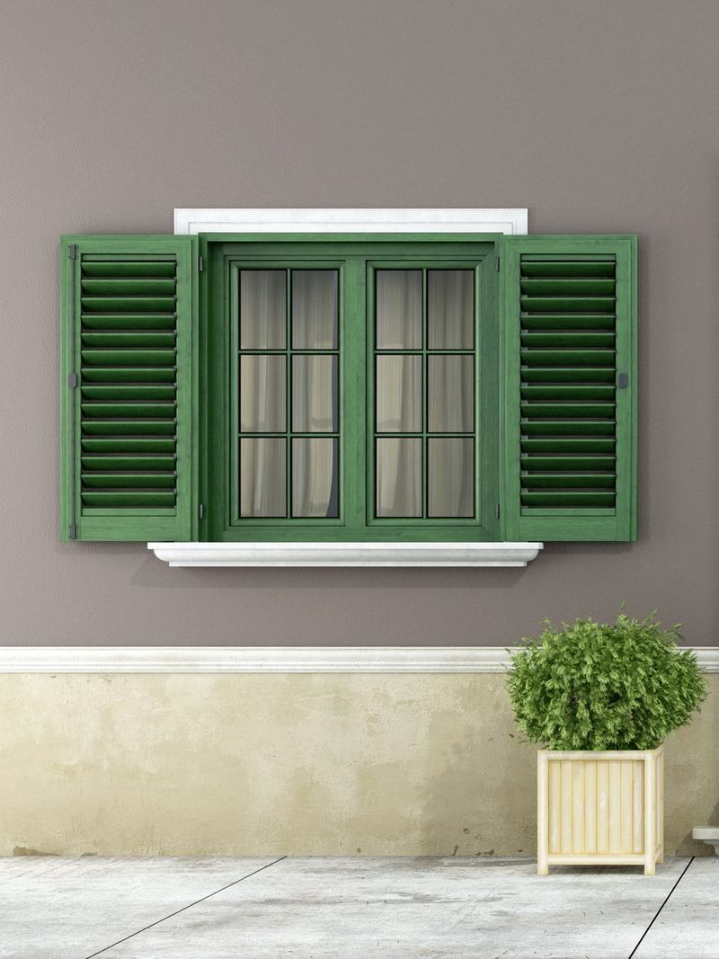 Pine Green Wooden Shutters