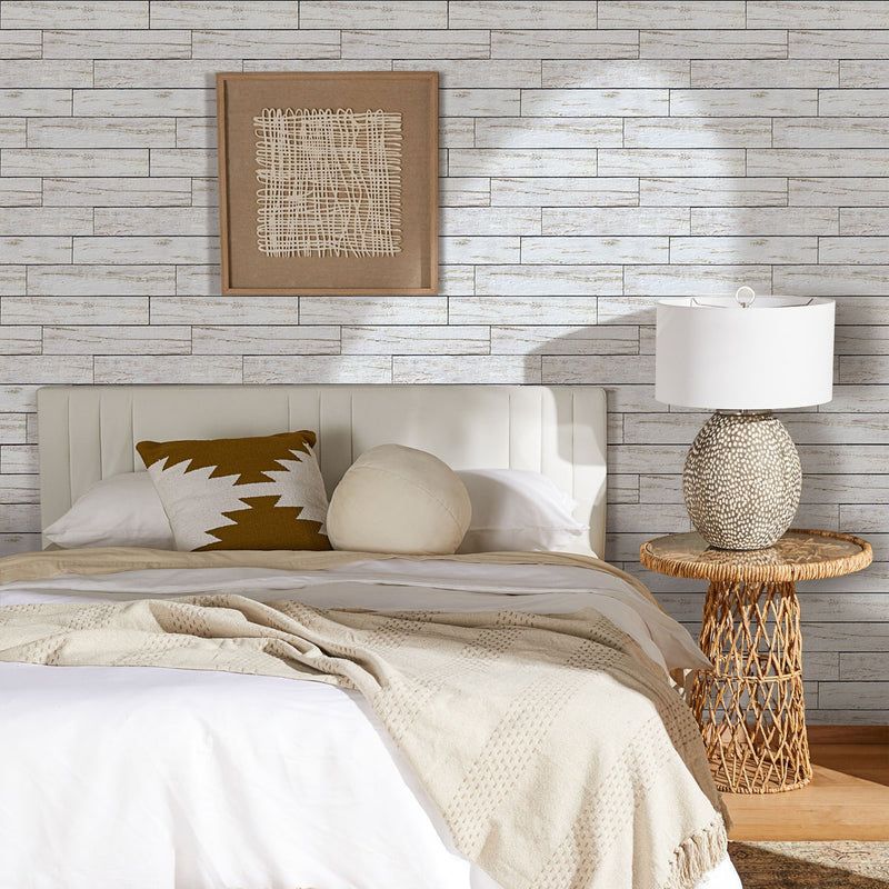 White Brick Or Shiplap Accent Wall