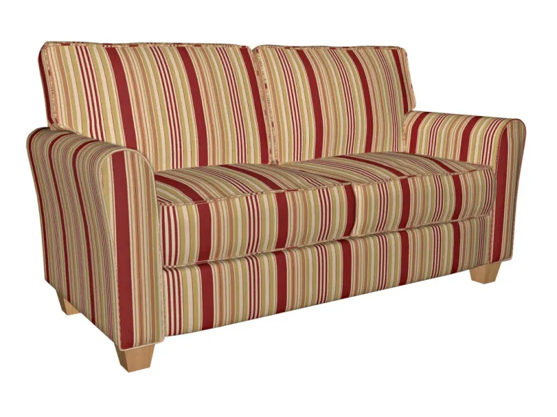 Burgundy and Cream Traditional Stripe Couch