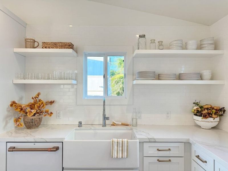 Open Shelving Displays Beach Treasures