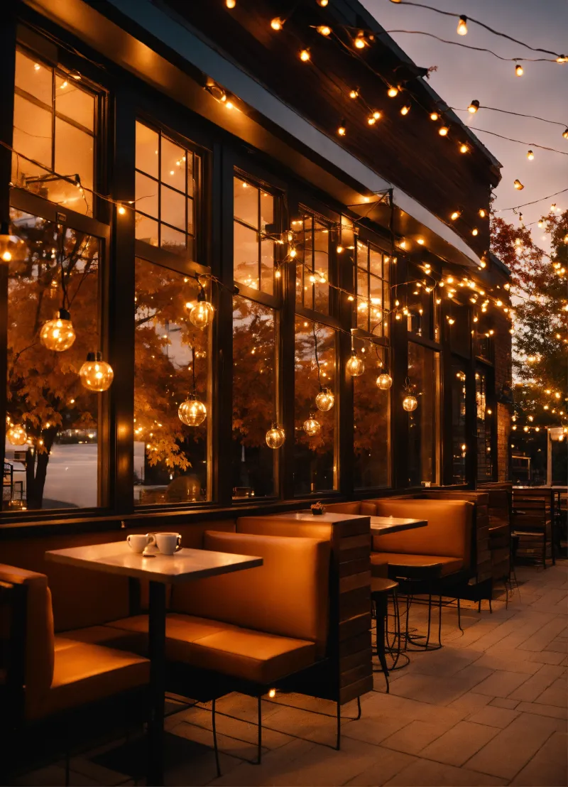 Outdoor Seating with String Lights