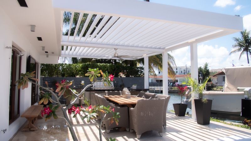 Modern Tropical With Louvered Roof Panels