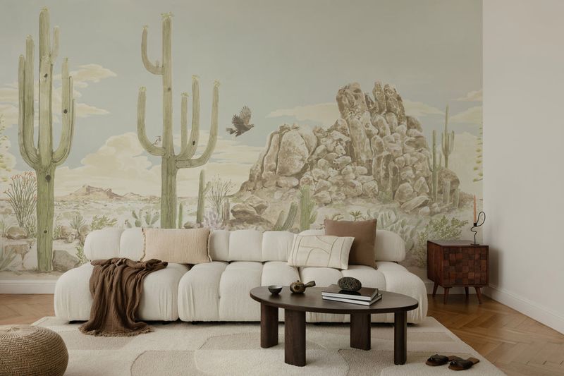 Hand-painted murals or wall art