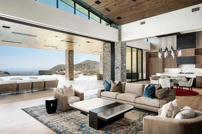 Living Space Frames Dramatic Mountain Panorama