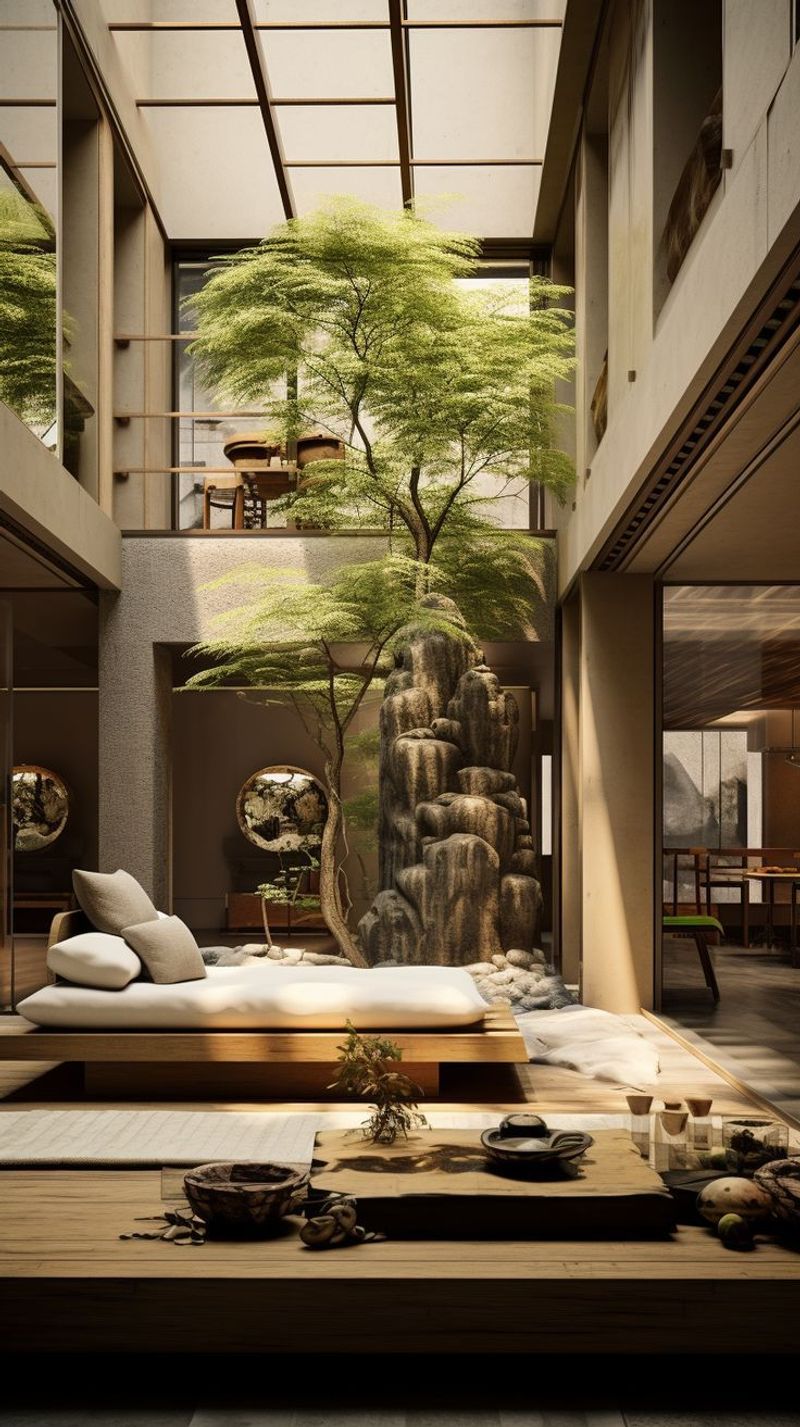Japanese-Inspired Courtyard House