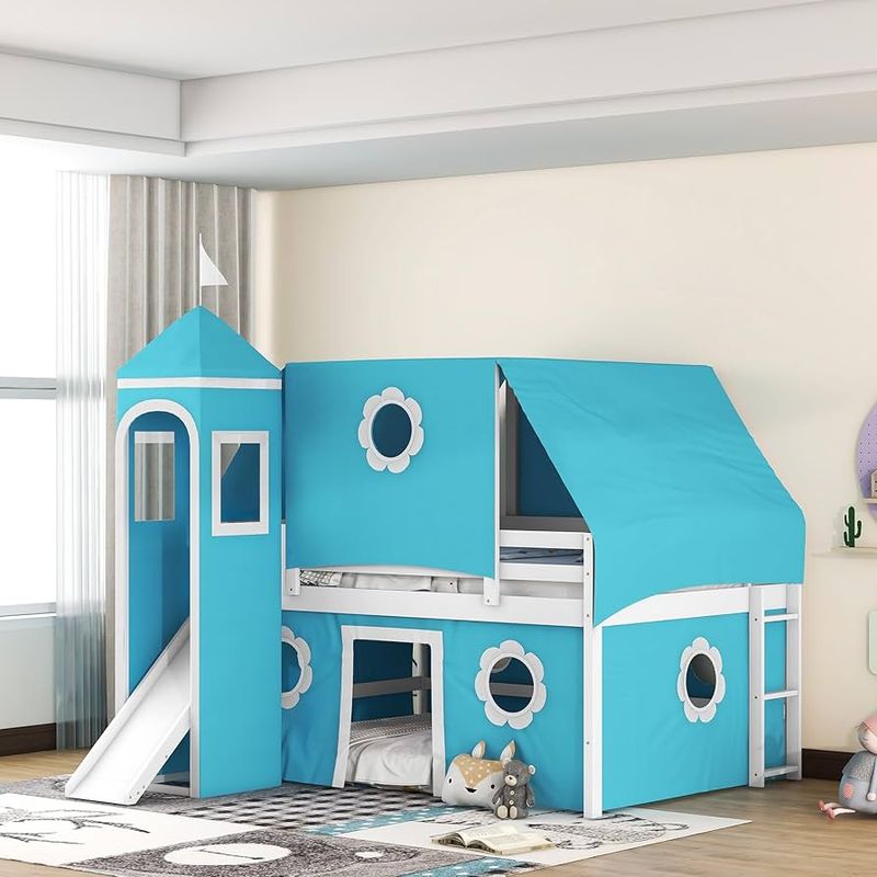 Castle Tower Bunk Bed With Slide