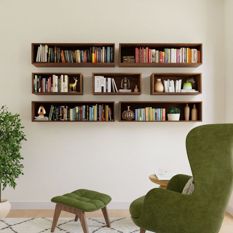Floating Shelf Library Wall