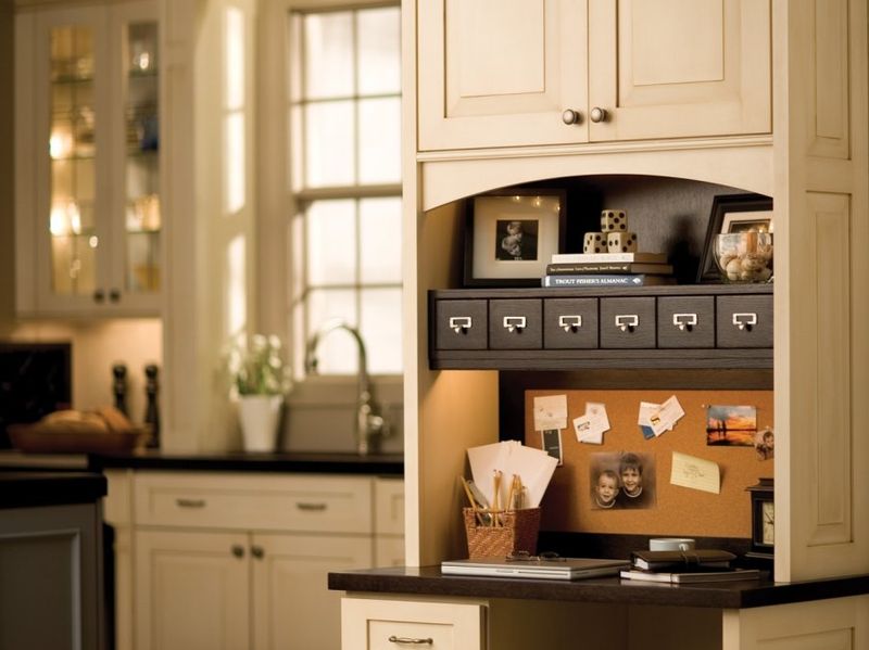Telephone Desks Built Into Cabinetry