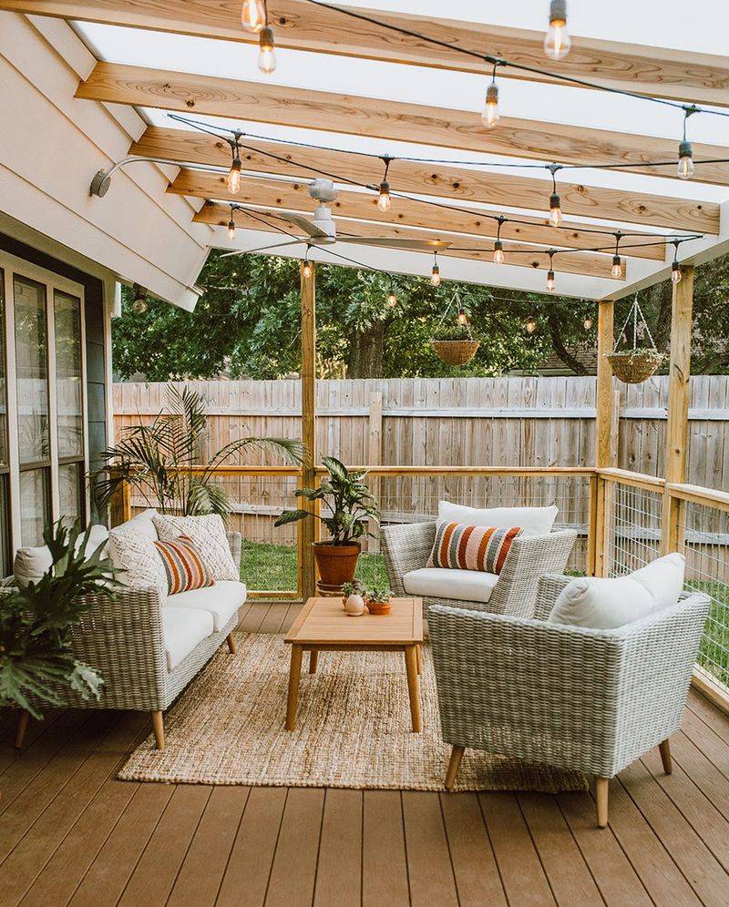 Hang String Lights For Magical Evening Ambiance