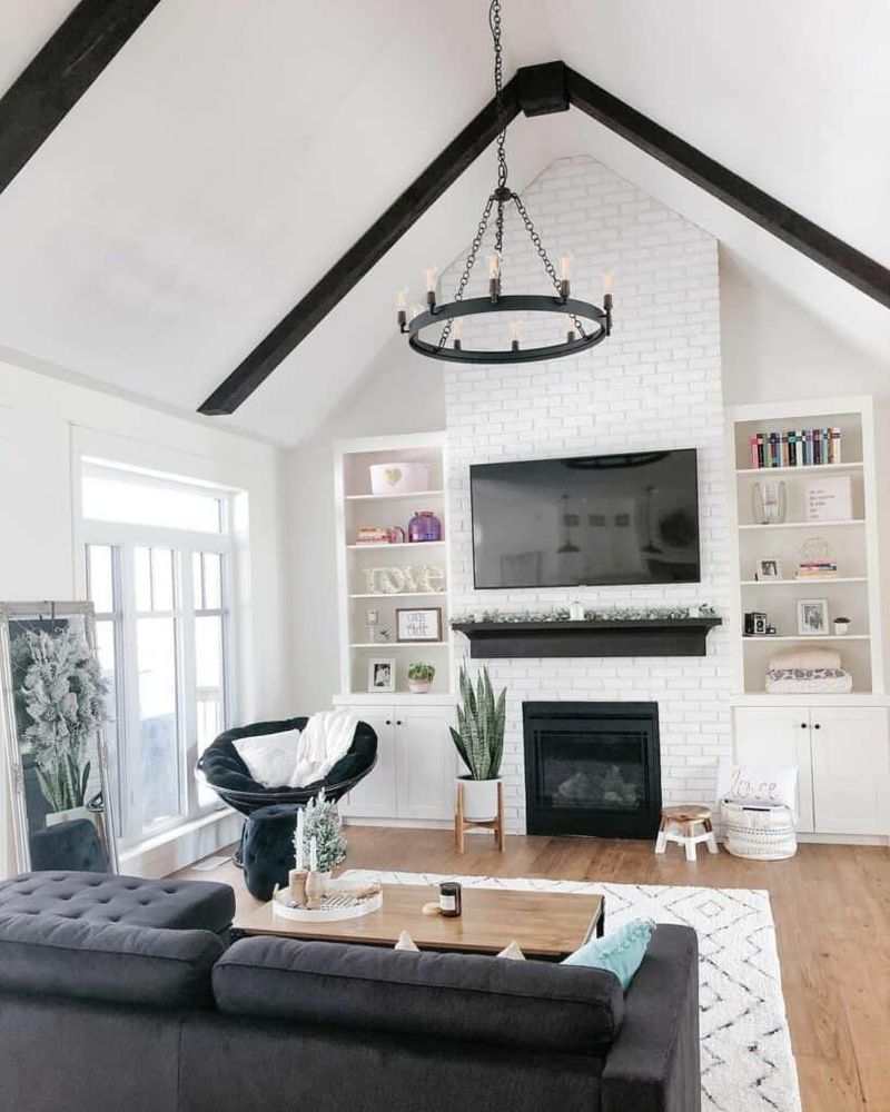 Bold Black Beams For Modern Contrast