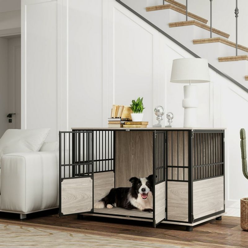 Pet crates disguised as side tables