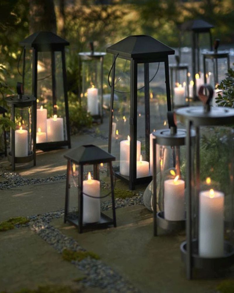 Candles in Glass Holders Create Ambiance