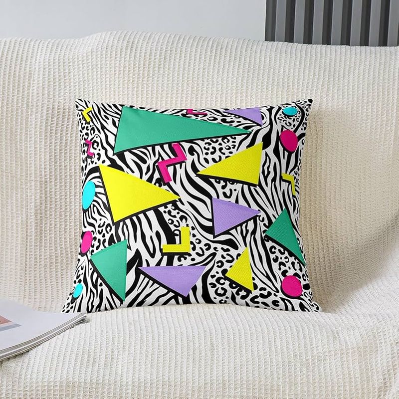 Use bold, geometric throw pillows