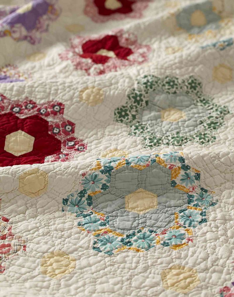 Hand-stitched vintage quilts