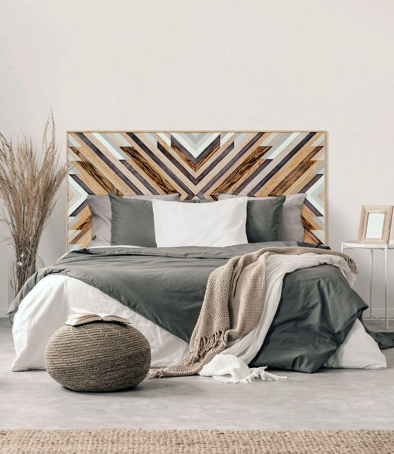 Patterned Wooden Headboard