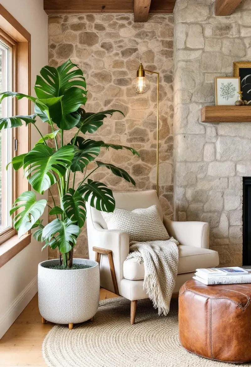 Tall Plant in Reading Nook