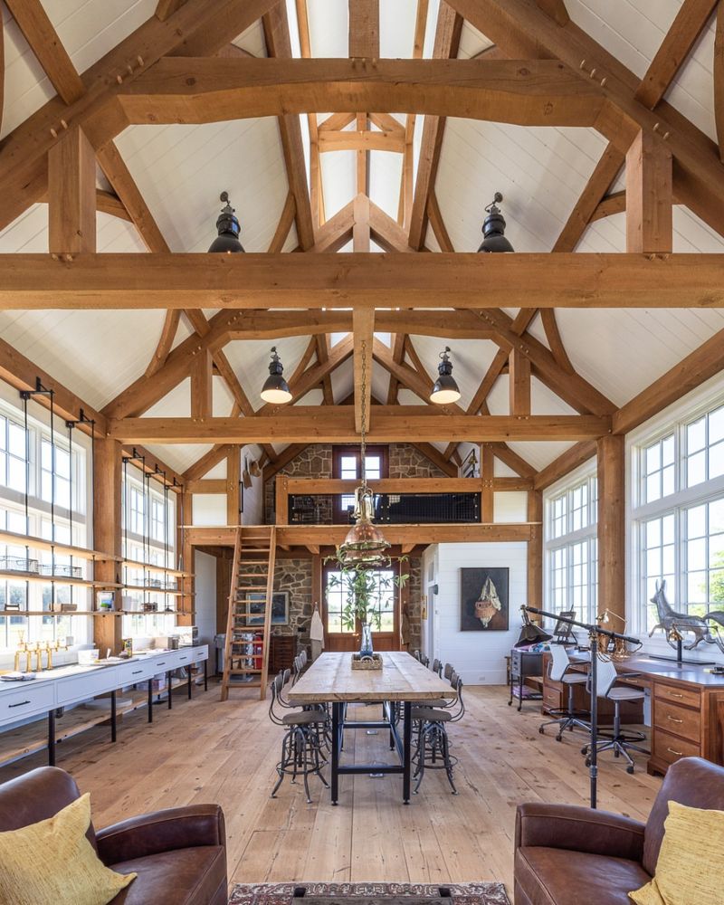 Exposed Natural Wood Beams