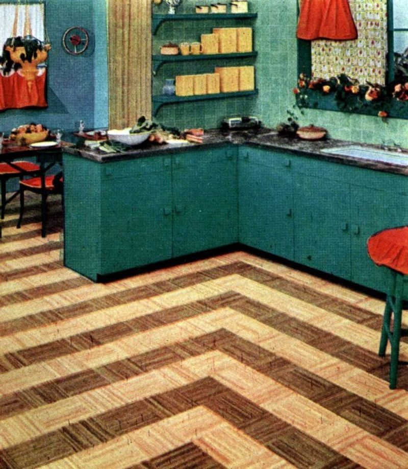 Patterned linoleum or vinyl floors