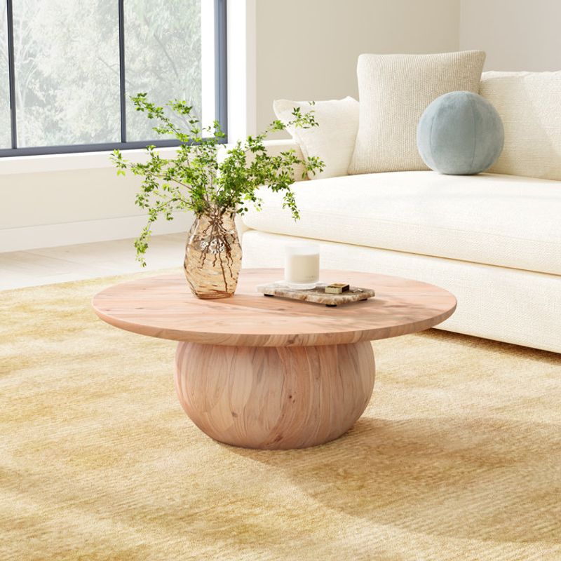 Joss & Main Iver Solid Wood Pedestal Coffee Table