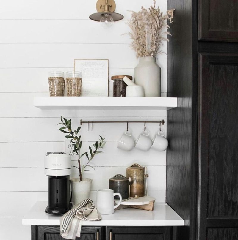 Floating Shelf Coffee Station