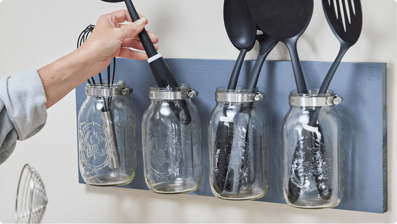 Hanging Mason Jar Organizer
