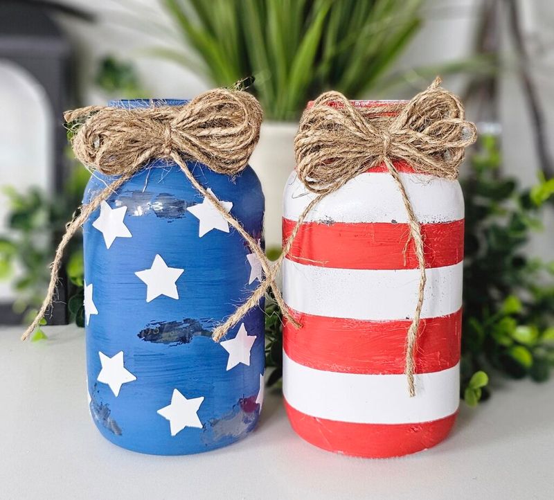 Star-Spangled Mason Jars