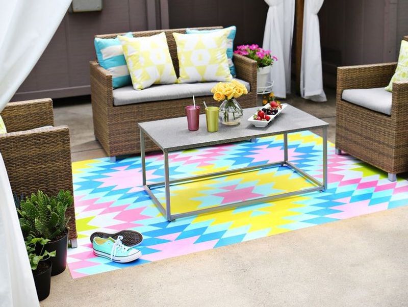 Painted Patio Rug