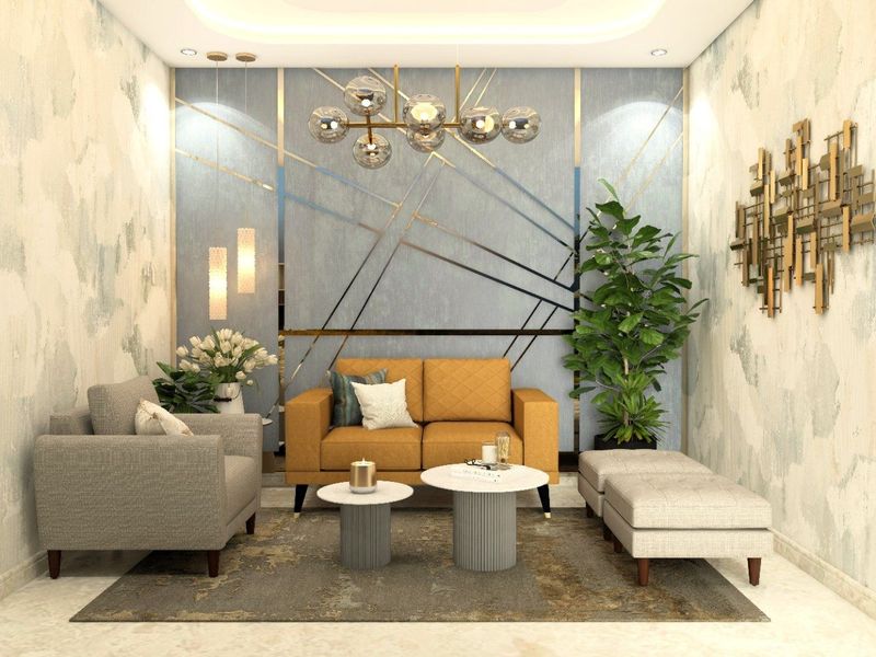 Metallic Silver Accent Walls
