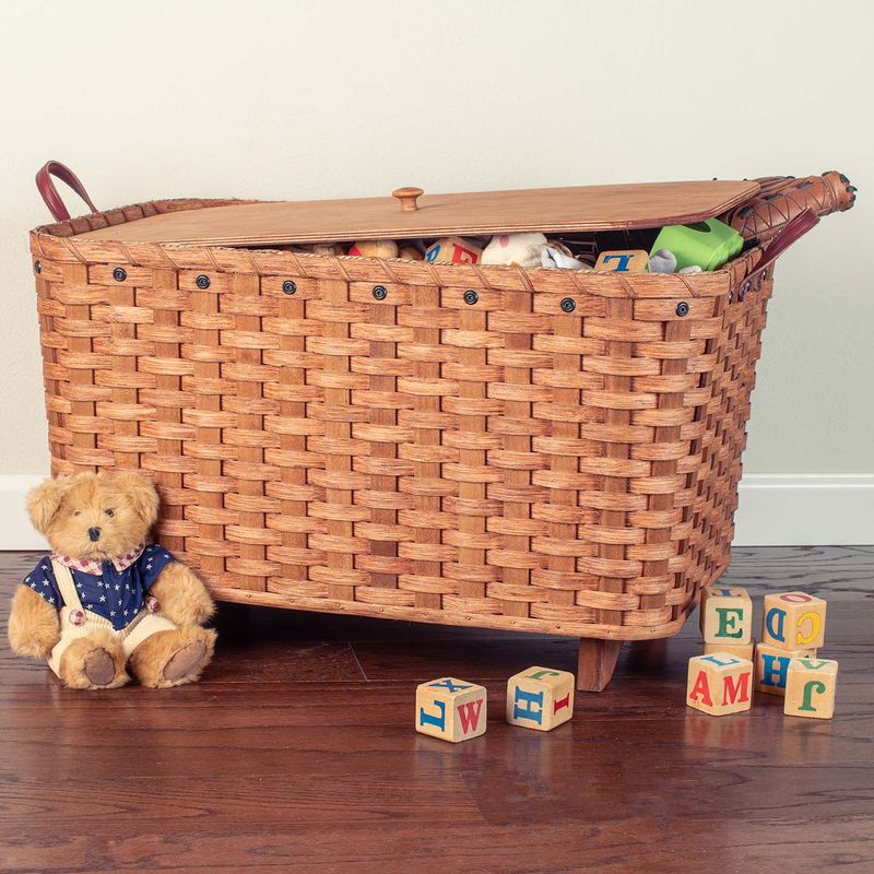 Woven baskets as chic toy storage