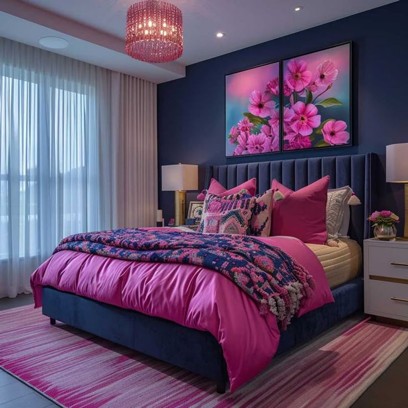 Magenta With Blue Accents