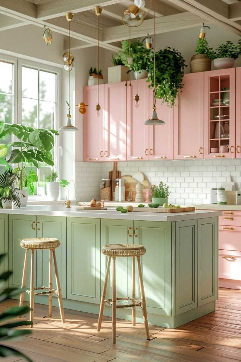 Pastel-Colored Cabinets