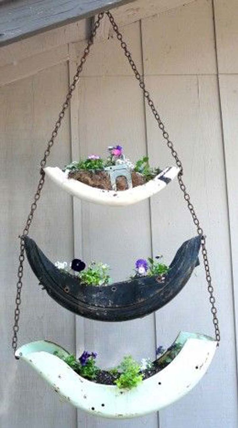 Hanging Planters Made From Old Tires