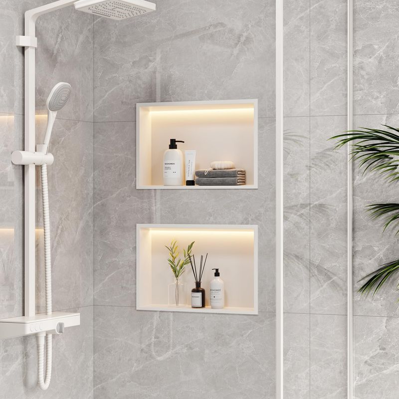 Recessed Shelving With Lighting