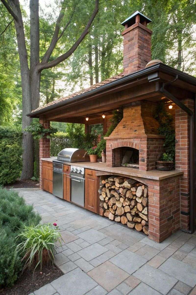 Brick Cooking Nook With Chimney